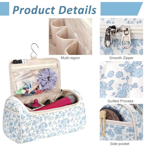 Image of MAYCREATE Travel Pouch Compatible with Dyson Airwrap Complete Styler and Attachments, Cotton Portable Hair Dryer Bag Organizer with Hanging Hook for Hair Curler Accessories