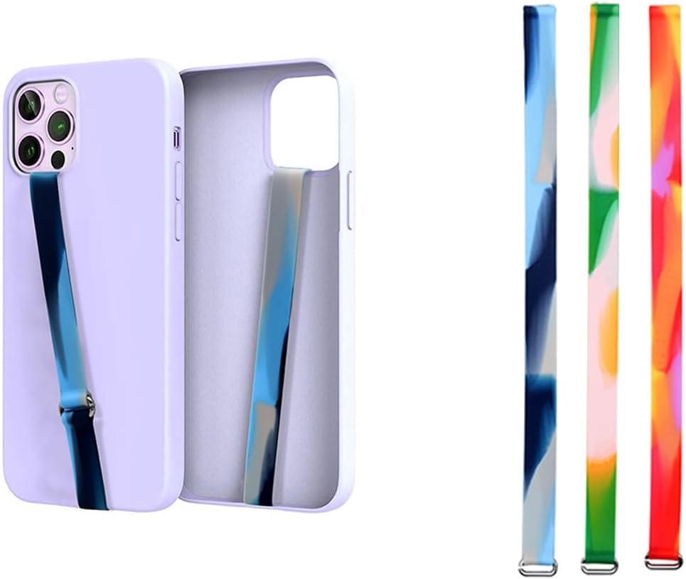 Image of Mizi [3 Pack] C-Shaped Clip Finger Phone Grip, Silicone Mobile Strap for Phone Case with Clip as Phone Loop Holder for iPhone & Android Phones - Rainbow (Medium)