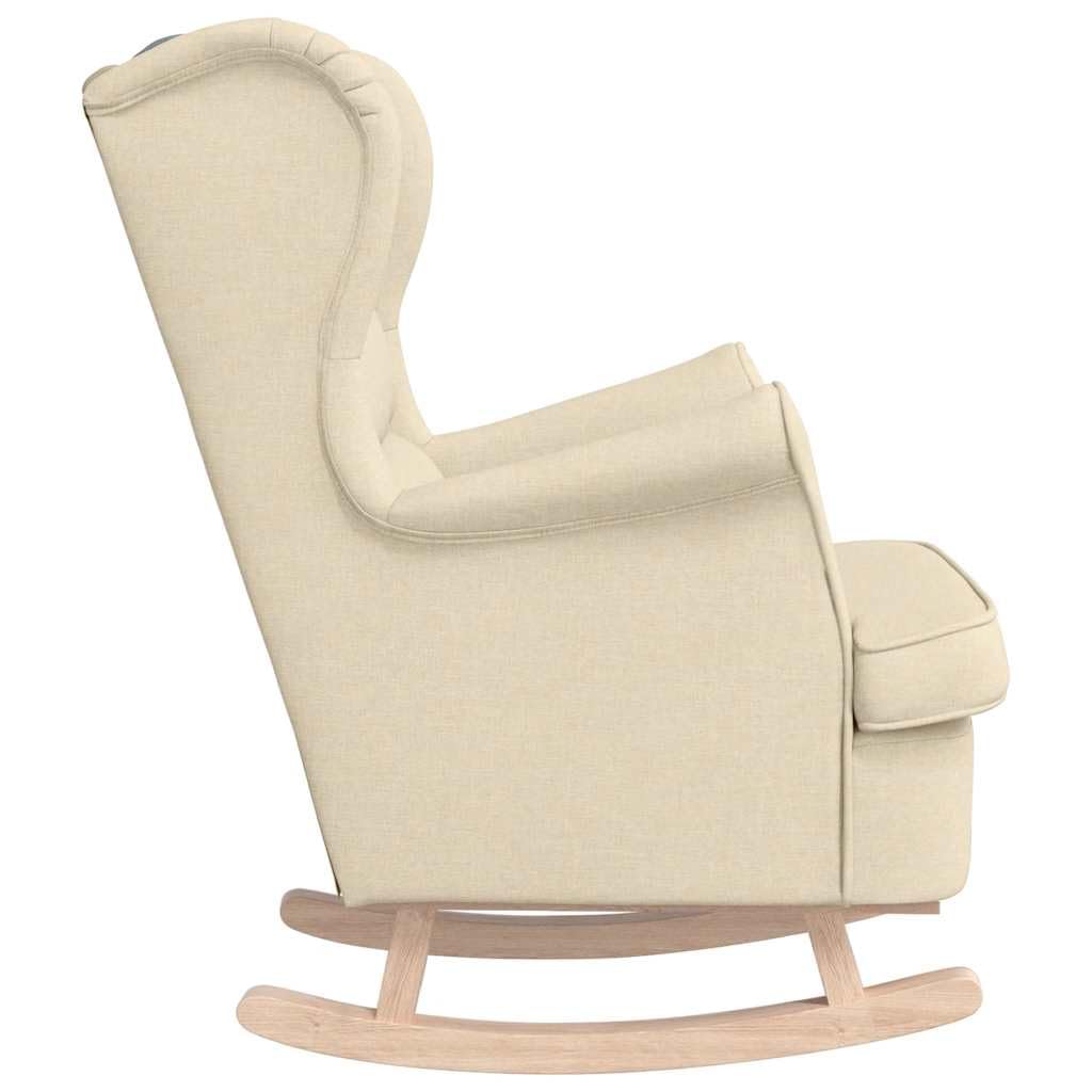 vidaXL Sedia a Dondolo Crema 74x90x102 cm in Tessuto, sedia, sedia da salotto, sedia relax, sedia a sdraio, posti a sedere, dondolo, sedia relax