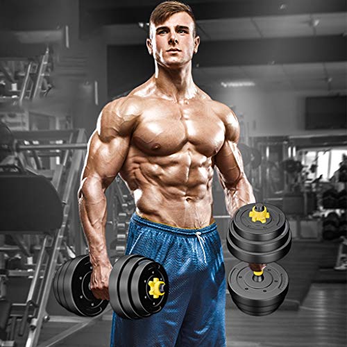 Halters Dumbbell Intelligent Verstelbare Dumbbells, Dumbbells Die Kunnen Worden Aangepast Aan Barbells, Rubberen… - Afbeelding 3