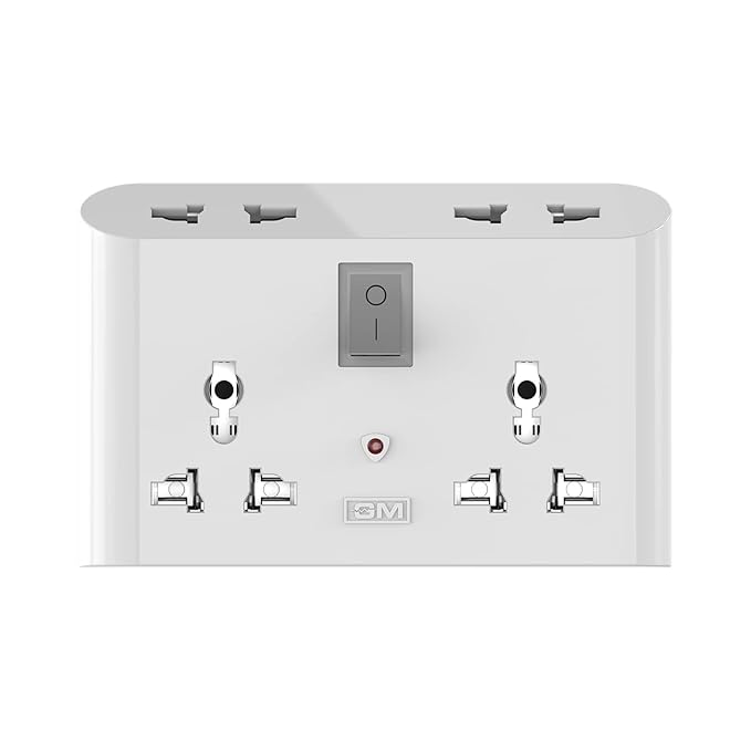 GM 3019 3 Pin Universal Multi Plug Travel Adaptor with 6 AMP for Home Applications, Computers, Laptops at Rs. 194
