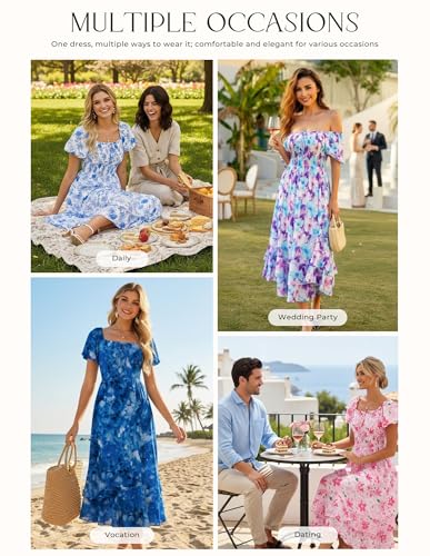 Image of GRACE KARIN Womens Summer Floral Maxi Dress 2026 Flowy Wedding Guest Dress A Line Boho Dresses Fashion Clothing with Pockets