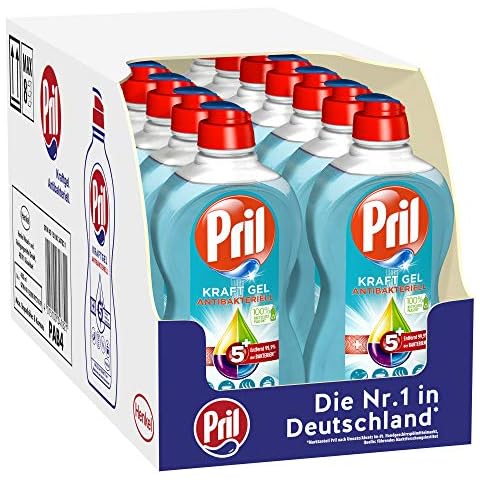 Pril 5+ Kraft-Gel Antibakteriell, 16er Pack Handgeschirrspülmittel flüssig Cover