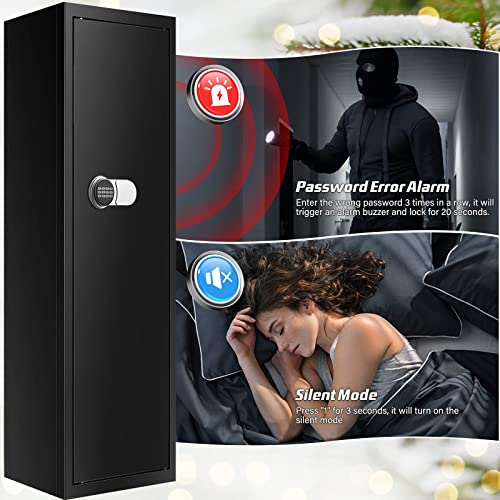 [Upgraded] 6-8 Fireproof Gun Safe Rifle, 51" Deeper And Larger Long Gun Safes For Home Rifle And Pistols, Heavy Duty Anti-Theft Gun Cabinets For Rifles With Door Panel Organizer & Silent Mode (Us Stock) #TOP4