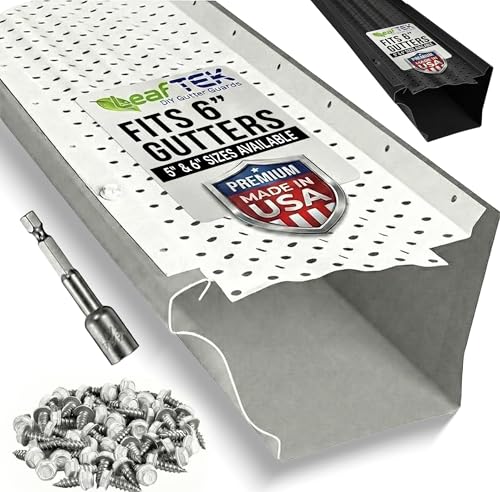 Image of LeafTEK Heavy-Duty Aluminum Gutter Guard System, Fits 6 in, 200 ft, White