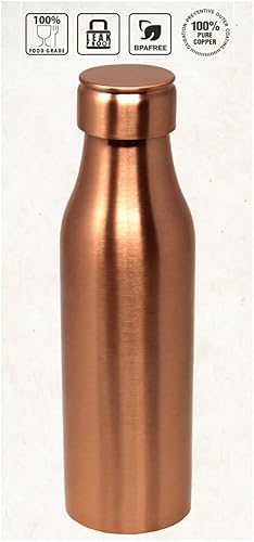 Miniatura 2 de Botella de agua de cobre puro para beber, 34 onzas, recipiente de cobre ayurvédico, a prueba de fugas y ecológica, ideal para yoga, fitness,
