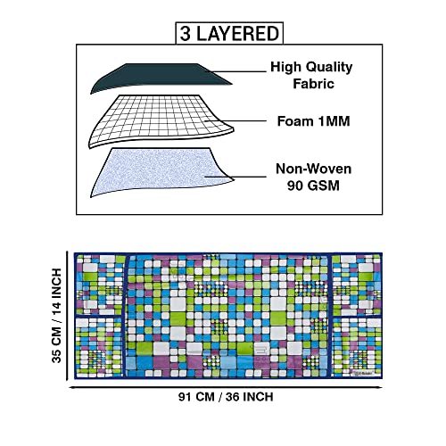 Image of PVC Waterproof 3-Layered Microwave Oven Top Cover With 4 Utility Pockets Suitable for Upto 30 Liter (Color- Blue, Size-36x14 Inches Inches)