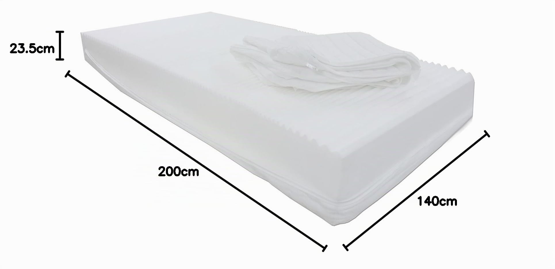 Dibapur Q XXL Soft 9 Zonen Orthopädische Kaltschaummatratze (140x200) x ca.23,5 cm Kern mit gesteppten Doppeltuchbezug ca. 25 cm (H2) Made in Germany