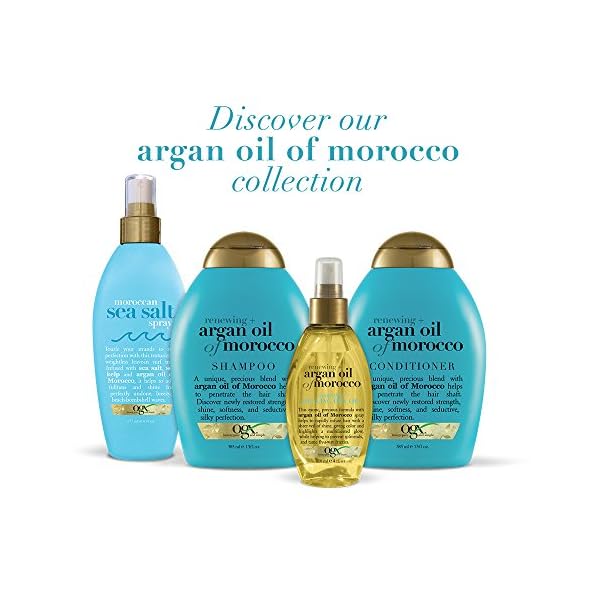 OGX Argan Oil of Morocco Hair-Texturizing Sea Salt Spray, Curl-Defining Leave-In Hair Styling Mist for Tousled Beach Waves and Textured Hold, Paraben-Free, Sulfate Surfactants-Free, 6 fl oz