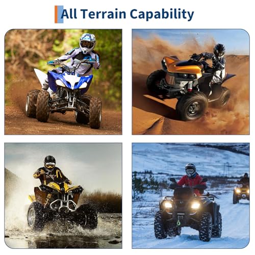 Image of GarveeTech ATV /UTV Tires, Set of 4-25x8-12 Front & 25x10-12 Rear All-Terrain Tires, 6-Ply Tubeless, for Off-Road, Mud, Dirt and Trails