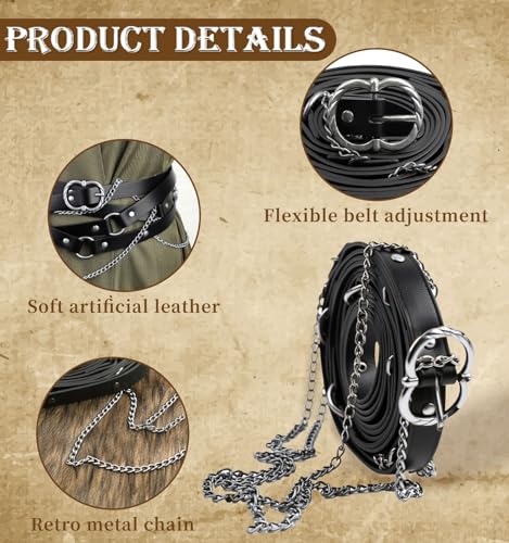 Medieval Belt Women Vintage Adjustable Faux Leather Renaissance Belt for Women Dresses Cosplay2