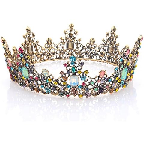Yean Baroque Rhinestone Crowns and Tiaras Gold Bridal Queen Crown Crystal Wedding Tiara Crown for Women Cover