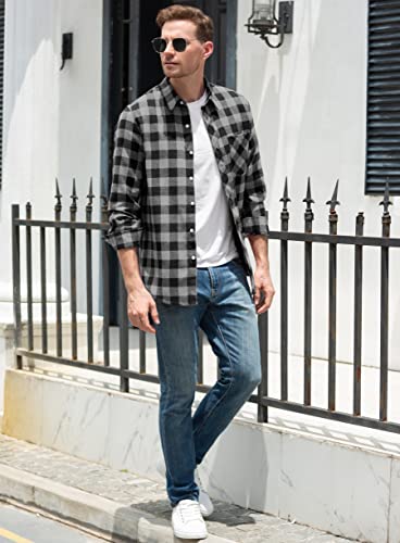 Image of Betusline Boy and Men Button Down Plaid Shirt