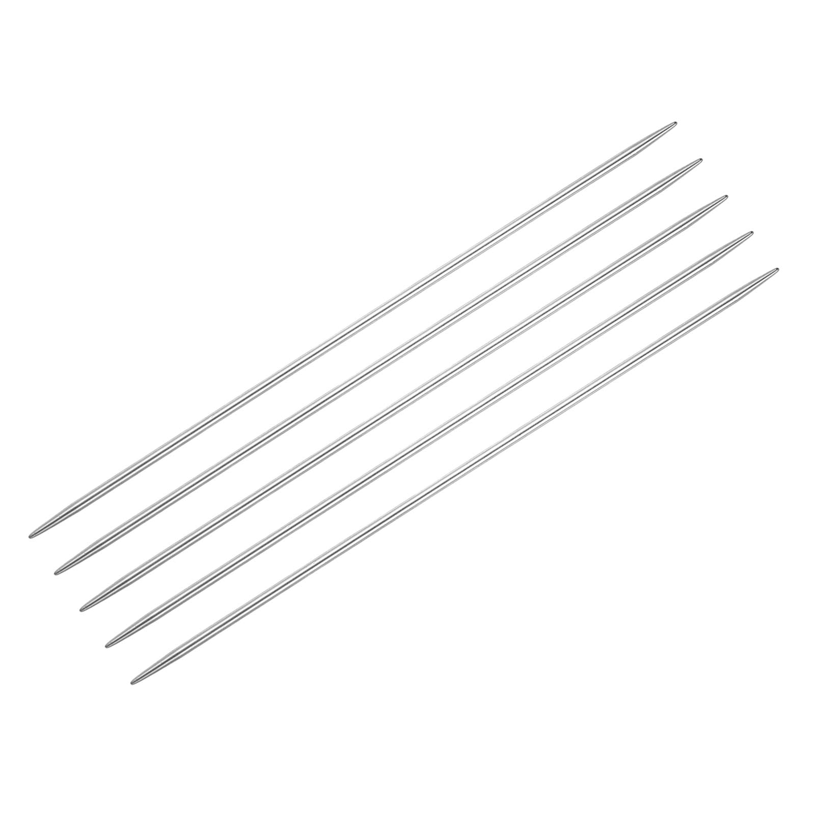 sourcing map 5Pcs Knitting Needle 2.25mm Diameter 5.9 Inches Length Stainless Steel Double Pointed Sweater Stitching Needles for Handmade Projects DIY Knitting