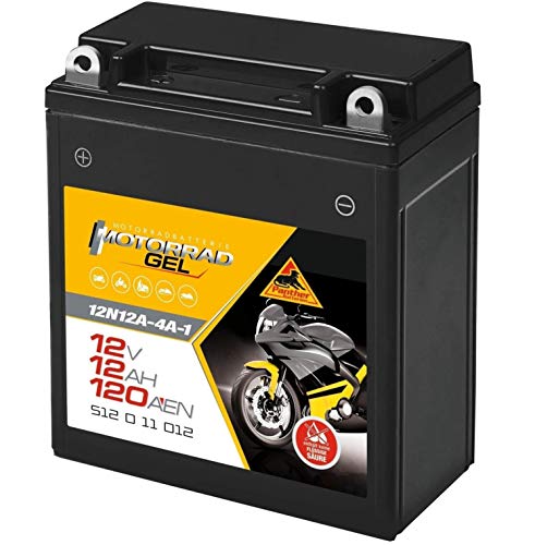 Panther Motorradbatterie Gel 12V 12Ah 51211 12N12A-4A-1
