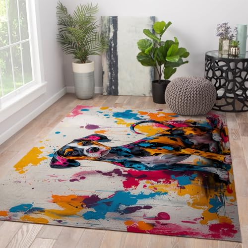 Tapis chiot mignon graffiti coloré 80x150cm pour chambre enfant lavable - 4