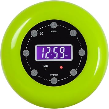 HANNLOMAX HX-159CR Shower Clock Radio, FM, Bluetooth, Waterproof Green