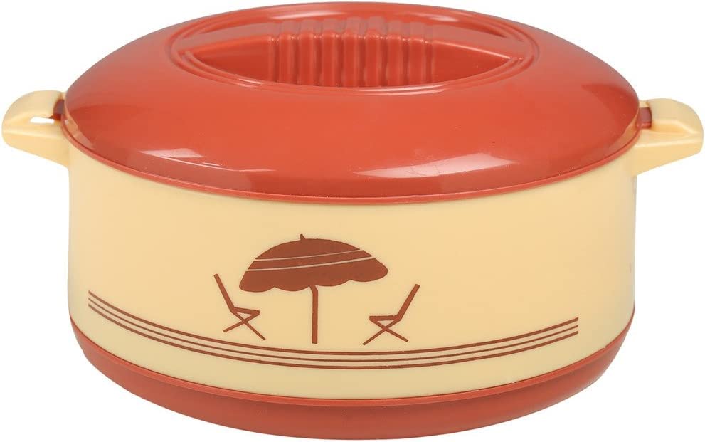 Insulated Casserole HotPot Thermal Serving Bowl Keeps Food Hot or Cold for Long hours, Outer Body of Plastic Inside Body of Stainless Steel, Capacity 2000ml (Beige) — image 1