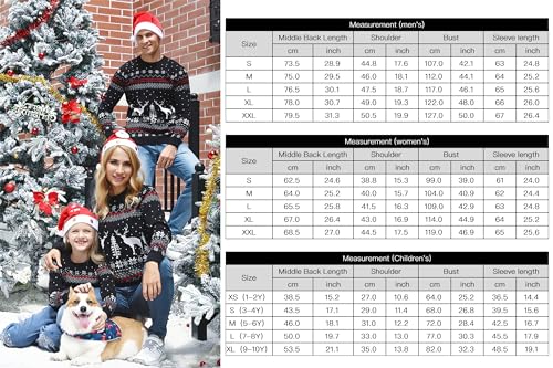 Image of Aiboria Matching Family Ugly Christmas Reindeer Snowflakes Sweater Pullover for Women /Men /Boys /Girls
