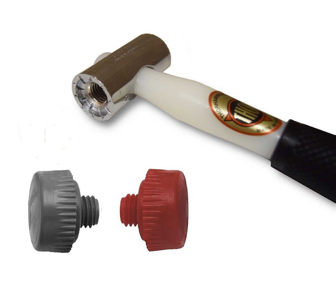 Thor 712 Nylon Faced Window Glazing Hammer/Mallet with Medium Red & Soft Grey Head