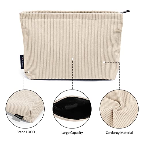 Maange Cosmetic Bags For Women Small Makeup Bag For Purse Corduroy Makeup Pouch Travel Makeup Bag With Metal Zipper Make Up Bag For Travelling #TOP2