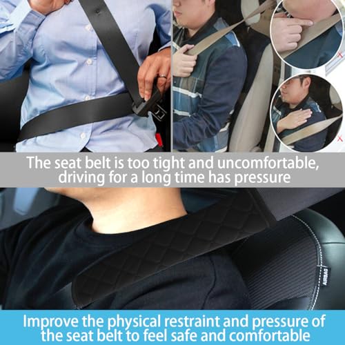 Image of JOYCOURT 2PCS Universal Car Seatbelt Pad Cover, Long Crystal Velvet Shoulder Cover Kit for Adults and Children, Helps Avoid Friction on Shoulder and Neck, Fits All Cars and Packs