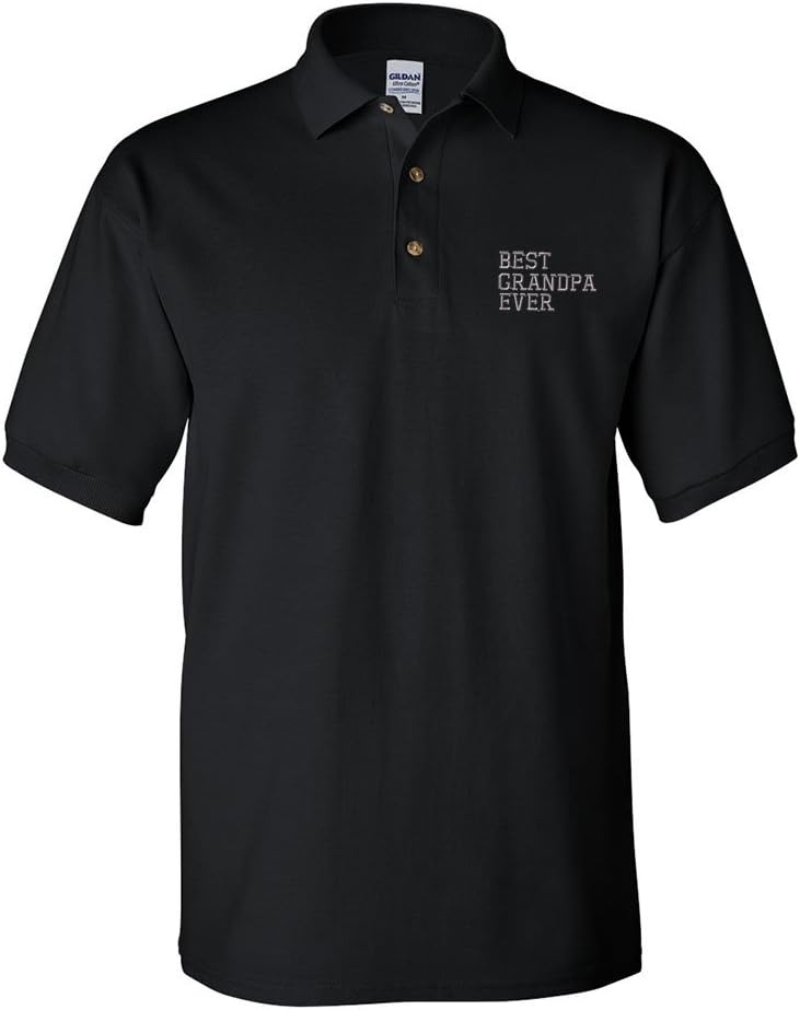 Best Grandpa Ever Embroidery Design Adult Unisex Cotton Polo Shirt