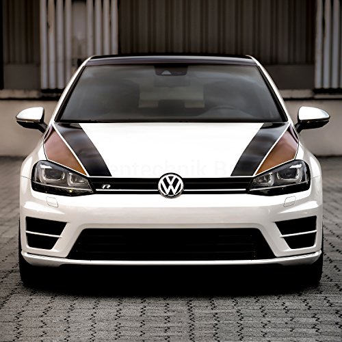 Folientechnik Bayer 1030 Autocollant de capot pour Golf 7 GTI R (Argent/Noir)