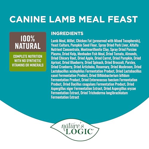Image of NATURE'S LOGIC Dry Dog Food - Lamb Meal Feast Dry Kibble, 25 lb