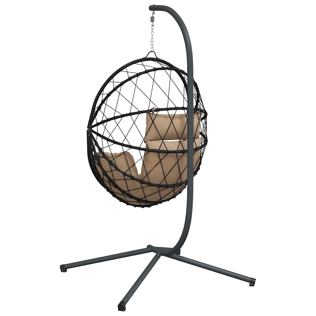Genérico Silla Colgante Huevo con Soporte Tela y Acero Gris Taupe,Casa y jardín,Jardín,Artículos de Exterior,Balancines de jardín,Gris Topo,4007403