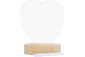 7 x 8-Inch, Heart with Pen and USB Night Light with Wood...