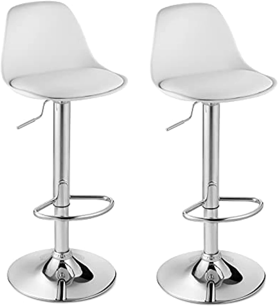 Bar Stool Chairs High Stool Chair Adjustable Stool For Counter Home Coffee, Pack Of 2 (White)