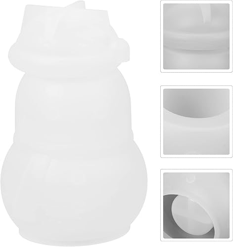 Miniatura 4 de EXCEART 2 juegos de moldes para tarros de muñeco de nieve para almacenamiento de resina epoxi, moldes de resina epoxi, moldes de resina epoxi para