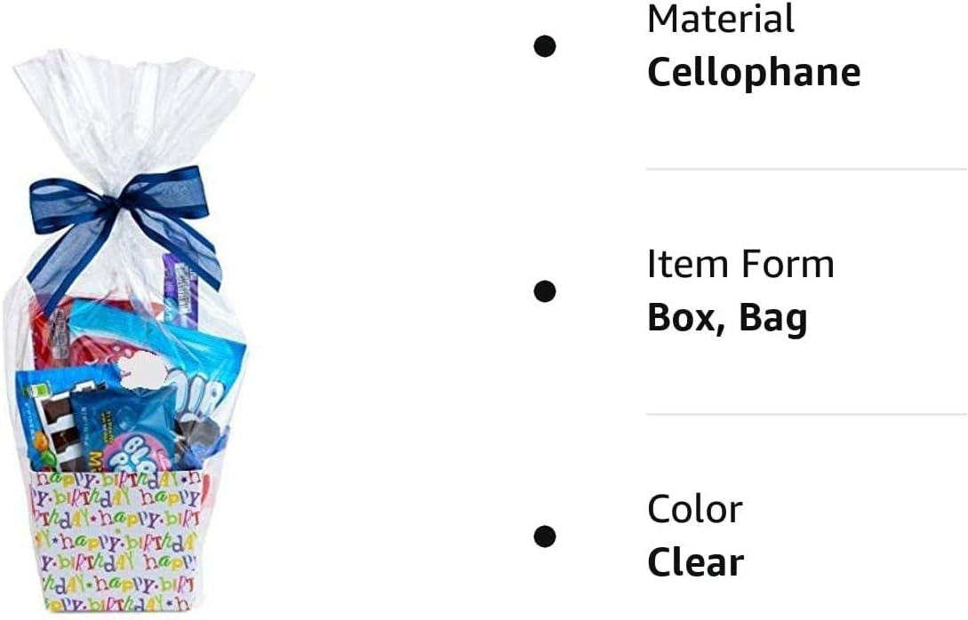 Purple Q Crafts Clear Basket Bag 16” x 24” Cellophane Bags for Small Baskets and Gifts 1.2 Mil Thick (10 Bags) : Health & Household