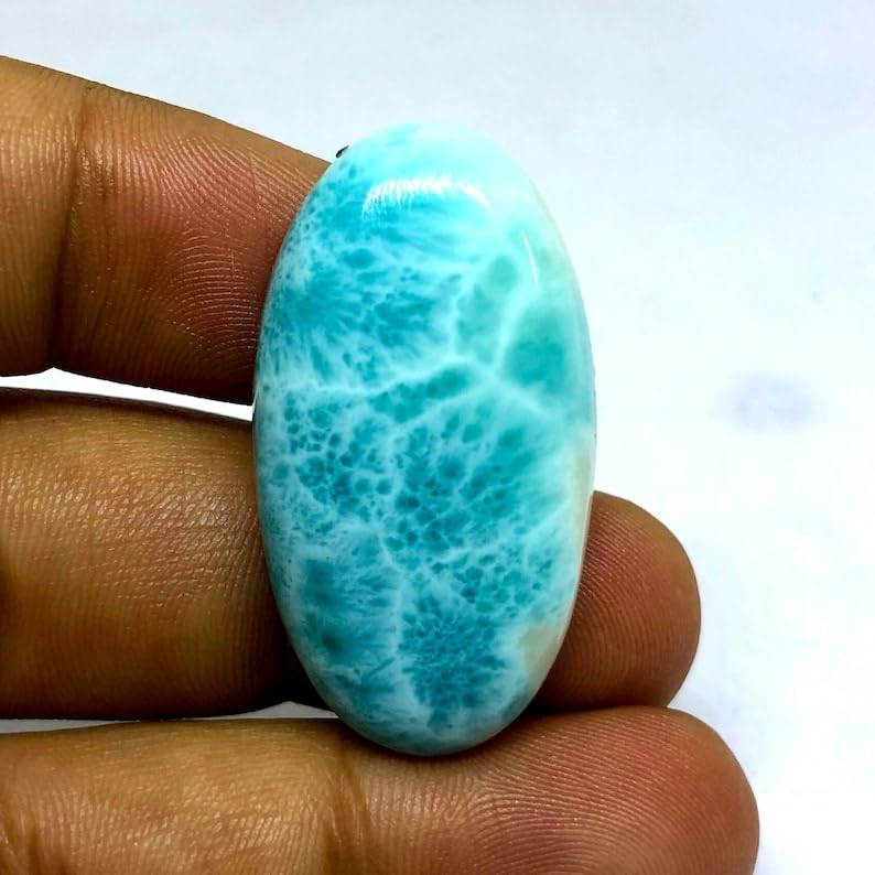 Larimar pierre gemme cabochon pour bague collier pendentif DIY 36x20mm