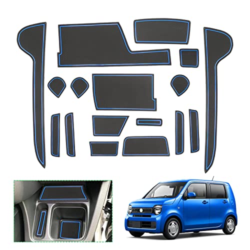 GAFAT Compatible con alfombrillas antideslizantes Honda N-WGN, alfombrillas de goma antideslizantes para consola central, portavasos, costura de puerta