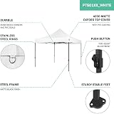 VONROC Tente Easy-Up - 3x3 m – Pliante - Design Modulaire : Auvent, Tonelle, Chapiteau, Marchés Saisons – Pliable – Imperméable – Cadre en Acier - Protection UV 50+ - Blanc - Sac de Rangement Inclus - 5
