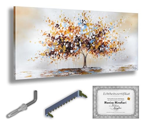 Monica Mirafiori I 100% HANDGEMALT I Gemälde Brown Tree 100x50cm | Gemälde Handgemalt | Acrylgemälde | Sehr Großes Acrylbild I Moderne Kunst I Kunstbilder
