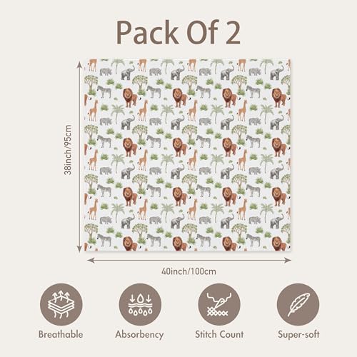 Image of GLLQUEN BABY Muslin Swaddle Blankets for Newborn Boys, Large 40''x38'' | 2Pk, 100% cotton, ultra soft and breathable, gentle on sensitive newborn skin, Multi-use as swaddle wrap, receiving blankets