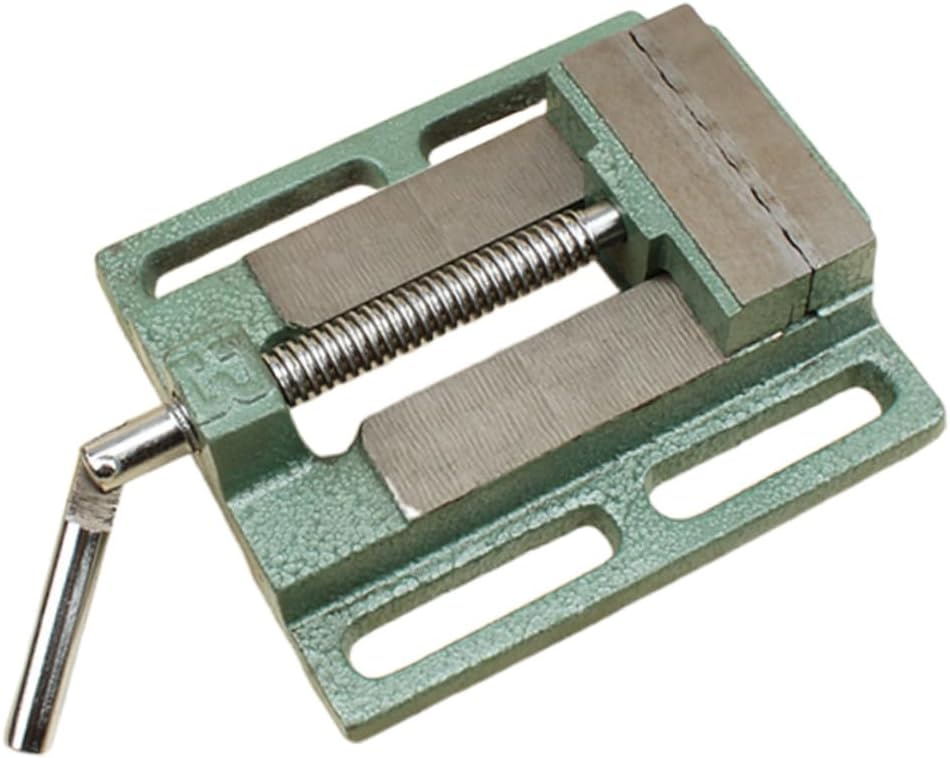 5-inch Drill Press Vise and Bench Clamp for Woodworking, Cast Iron Table Vise with Screw Clamp Function, Small Workholding Device for Milling and Drilling Tasks