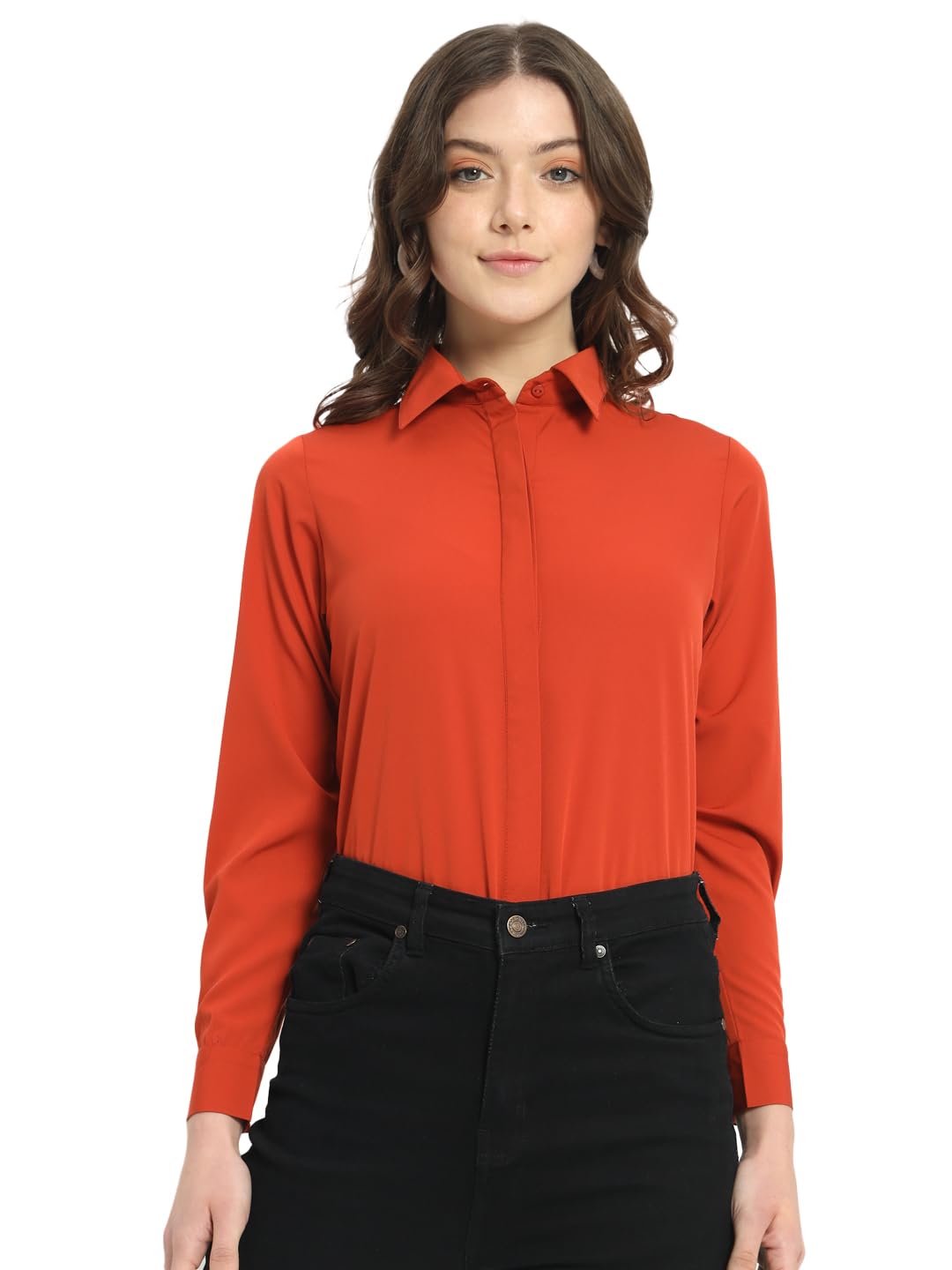 Women's Casual Office Wear Solid Full Cuff Sleeve Formal Shirt for Women (O2107ST-PNO-178-Solid(1))-image-24