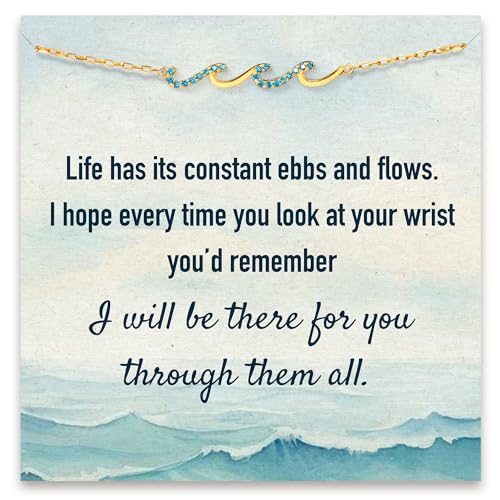 STORYJEWELLERY Bracelet for Women, Christmas Gifts for Women, Friend Bracelet, Friendship Bracelets, Friend Gifts, Christmas Gift Ideas, BFF Bracelet, Gold Plated Wave Bracelet