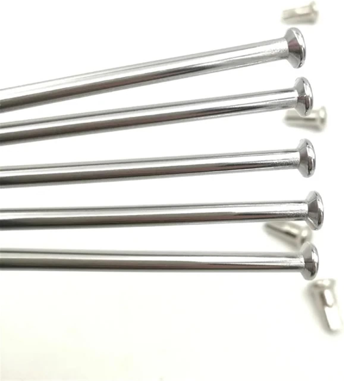 40Pcs Motorcycle Spokes 7G Material 304 Stainless Steel Straight Pull Diameter 4.5mm Sliver Color Round Body Bike Spokes with SUS Caps