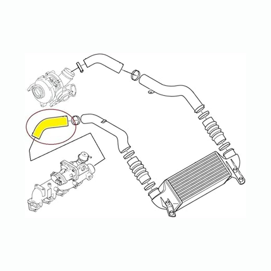 Manguera Turbo Intercooler de Repuesto para Ford Transit Connect 1.8 Tdci Lynx 2002-2013 5050743 7T166K683BE, Manguera de Aire Intercooler Accesorio