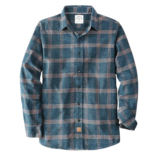 Dubinik® Flanellhemd Herren Kariert Button Down Outdoor Baumwolle Freizeithemden Flanellhemden Herren Langarm