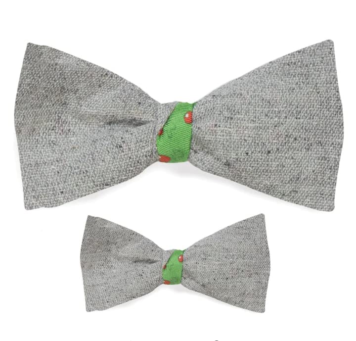 Papillon en soie et cachemire gris et vert Illogico, le cadeau chic pour la fête des pères