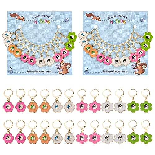NBEADS 24 Pcs Flower Stitch Markers