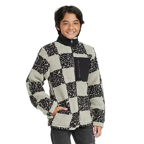 Boys Zip Up High Pile Fleece Jacket art class Sage Green Size L