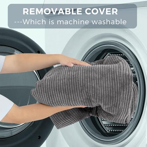 Image of MAXYOYO Folding Sofa Bed, Floor Sofa Convertible Chair with Washable Cover, Floor Couch Lounge Bean Bag Chair Bed for Living Room, Grey, 30x91 Inch