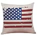 Goodtrade8 July 4th Patriotic Vintage American Flag Pillow Case Cotton Linen Cushion Cover Couch Throw Pillow Case Sofa Home Decor Patio Pillow Cover, Hidden Zipper Closure (Multicolor C)